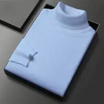 Turtle Neck Premium Rib Fabrics Sweater For Men Sky