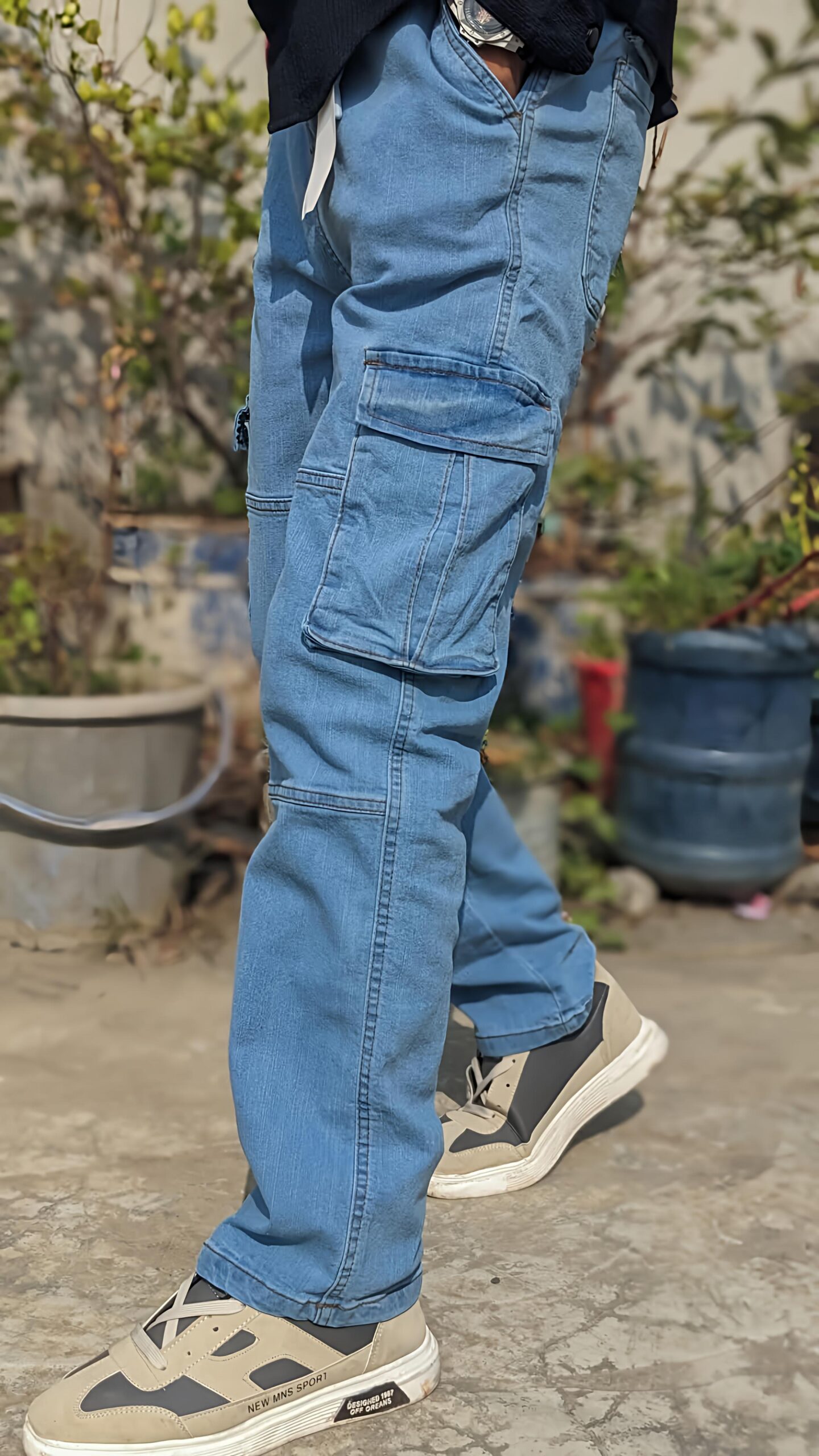 6 Pocket Denim Pant Light Blue Washed