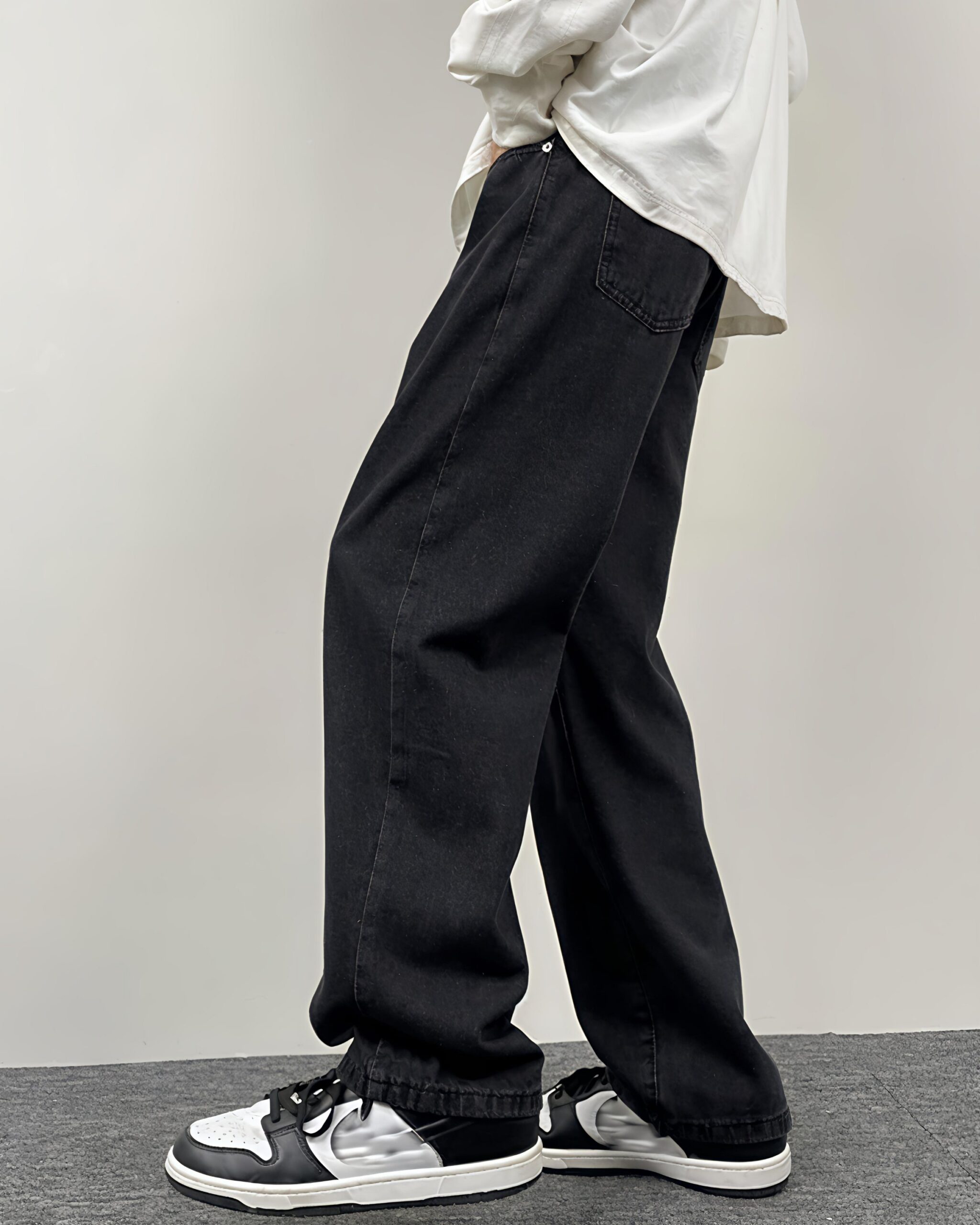 Vintage 4 Pocket Baggy Cut Denim ( Midnight Black )
