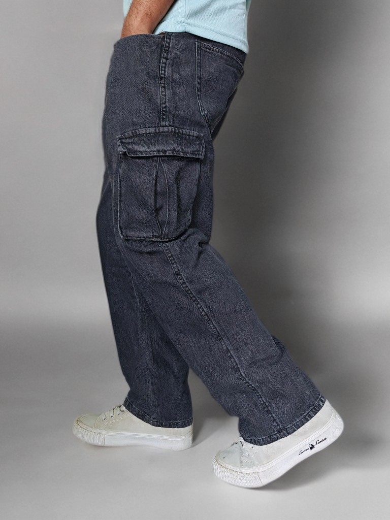 6 Pocket Baggy Denim ( Deep Grey )