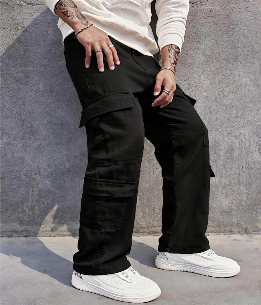 Premium 8 Pocket Denim Cargo ( DARKSEID BLACK )