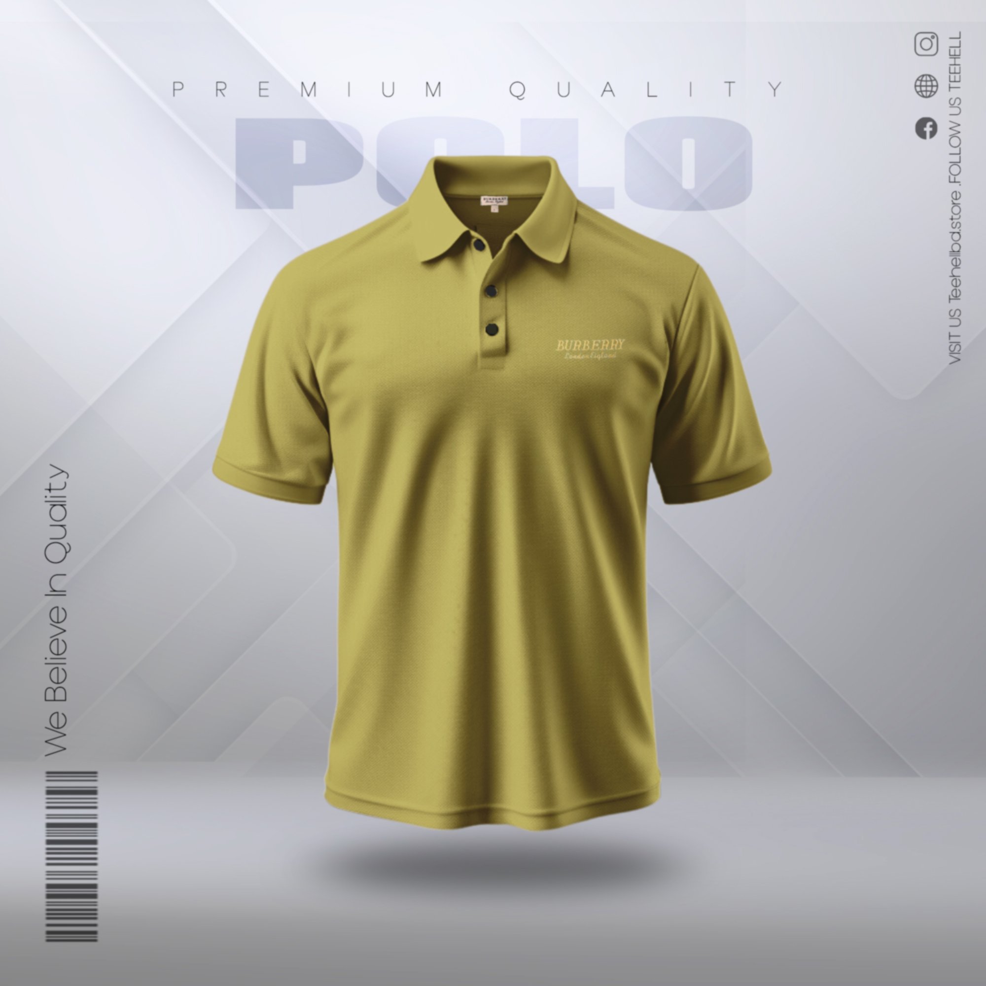 Cotton Knitted Polo Shirt ( Boiled Olive )